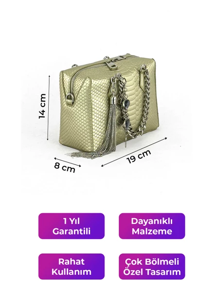 Kriste Bell Çapraz Askılı Kadın Çanta Altın 26551 - 2
