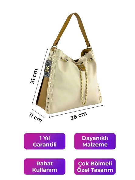 Kriste Bell  Kadın Omuz Çantası Bej 7247 - 2