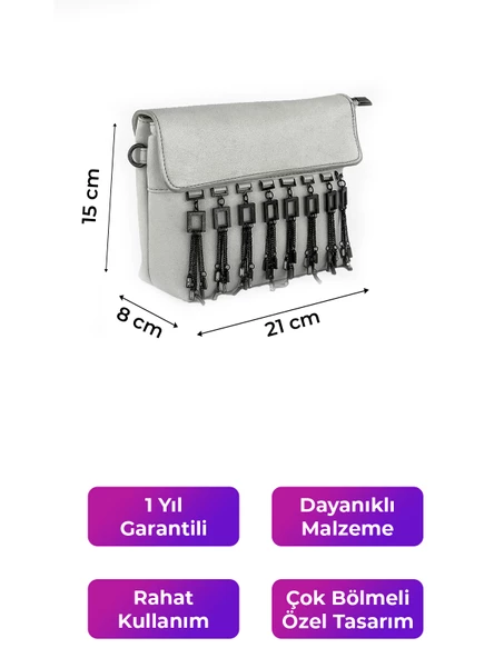 Kriste Bell Çapraz Askılı Kadın Çanta Beyaz 26104 - 2