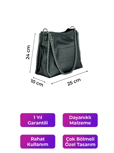 Kriste Bell Çapraz Askılı Kadın Çanta Kurşun 26553 - Resim 2