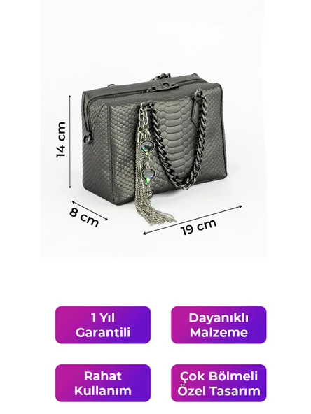 Kriste Bell Çapraz Askılı Kadın Çanta Kurşun 26551 - 2
