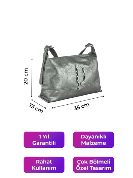 Kriste Bell Çapraz Askılı Kadın Çanta Pewter 26552 - 2