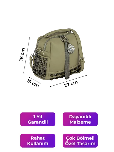 Kriste Bell Kadın Çanta Bej 26428 - Resim 2