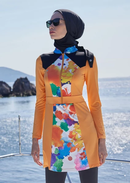 Kapalı Mayo Tek Üst - Turuncu Spor - Resim 2