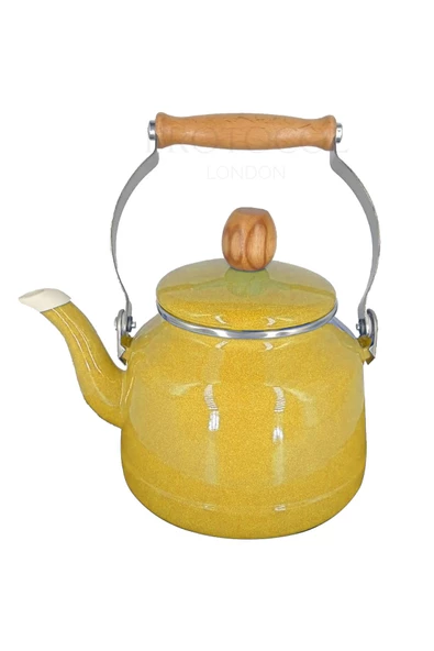 Nishev İtalyan Çaydanlık Ahşap Kulp 2,5 LT - Sarı