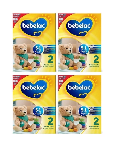 Bebelac 2 Devam Sütü 800 gr 6-9 Ay X 4 Adet -KOFRE