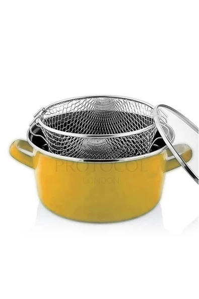 Nishev Lüks İtalyan Emaye Fritöz Kızartma Tenceresi 22 cm 3,5 lt - 4