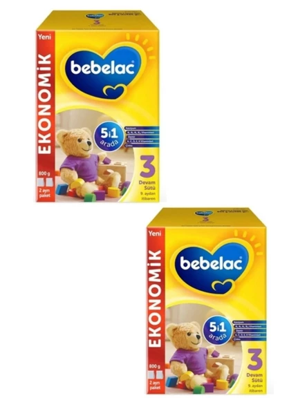 Bebelac 3 Bebek Devam Sütü 800 gr 9-12 Ay X 2 Adet-KOFRE