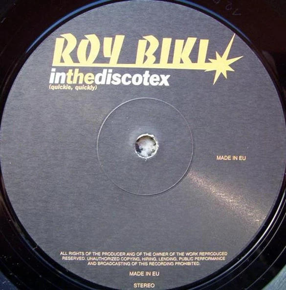 Roy Biki – In The Discotex (Quickie, Quickly) - Acid Jazz, Trip Hop Vinly Plak alithestereo