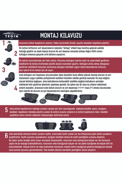 Efes Konfor Serisi Baklava Desenli Kumaş Deri Detay Koltuk Kılıfı Takımı Ticari 2+1 - 7