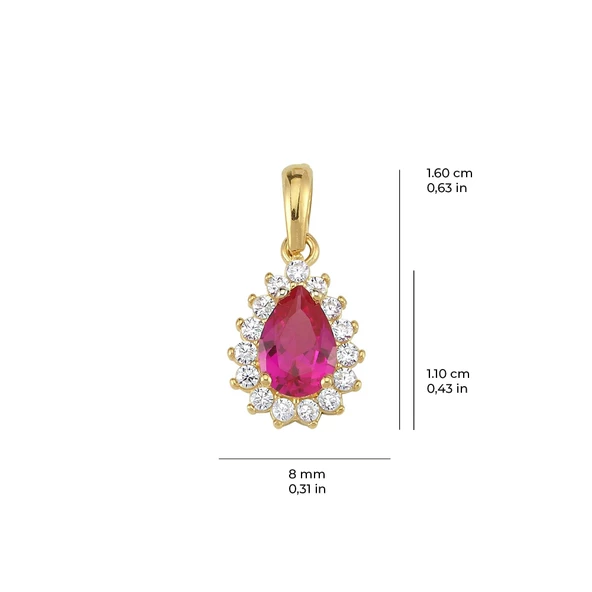 14 Ayar Yakut Altın Kolye Ucu 0,99 gr - 2