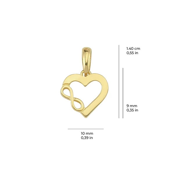 14 Ayar Kalp Sonsuzluk Altın Kolye Ucu 0,58 gr - Resim 2