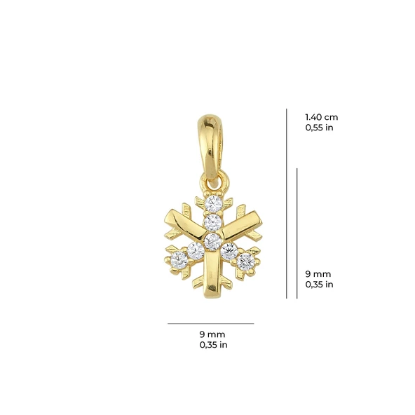 14 Ayar Kar Tanesi Altın Kolye Ucu 0,77 gr - Resim 2