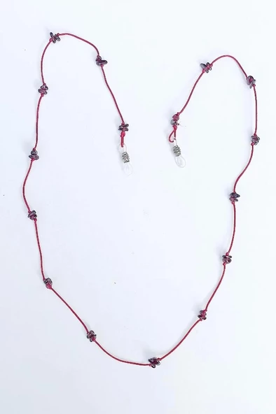 Doğal Lal - Garnet Taşlı Gözlük İpi 129-4 - 3