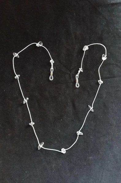 Doğal Kristal Kuvars Taşlı Gözlük İpi 129-8 - 3