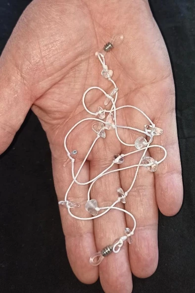 Doğal Kristal Kuvars Taşlı Gözlük İpi 129-8 - 2