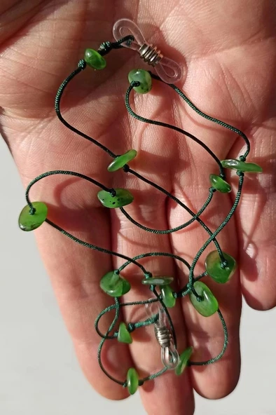 Doğal Yeşim Taşlı Gözlük İpi 129-6 - 2