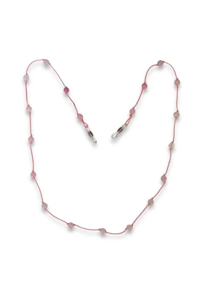 Doğal Pembe Kuvars Taşlı Gözlük İpi 129-5 - 3