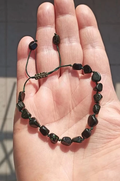 Koyu Yeşil Yıldıztaşı Bileklik Makrome Ayarlı 678-2 - 3