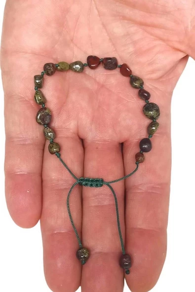 Dragon Blood Jasper Bileklik Makrome Ayarlı 337-3 - 4