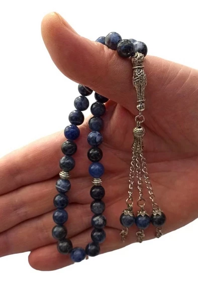 Doğal Sodalit Tesbih - 8 mm. 347-1 - 2