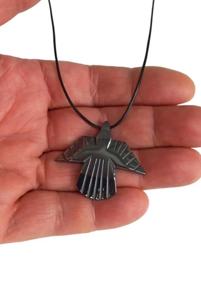 Uçan Kuş Figürü Hematit Kolye 408-1 - 2