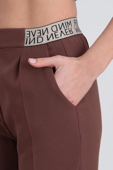 ARKASI LASTİKLİ KAHVE PANTOLON 50827-02 - 2