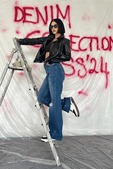 Yırtık Jeans Pantolon - Resim 2