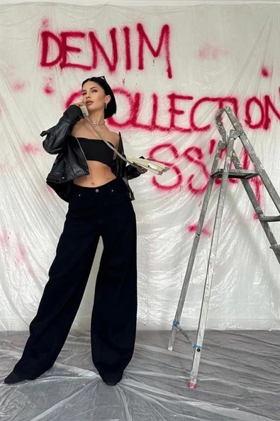 Geniş Paça Jeans Pantolon