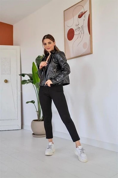 Parlak Deri Ceket - 3