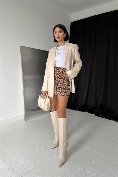 Düğmeli Deri Ceket