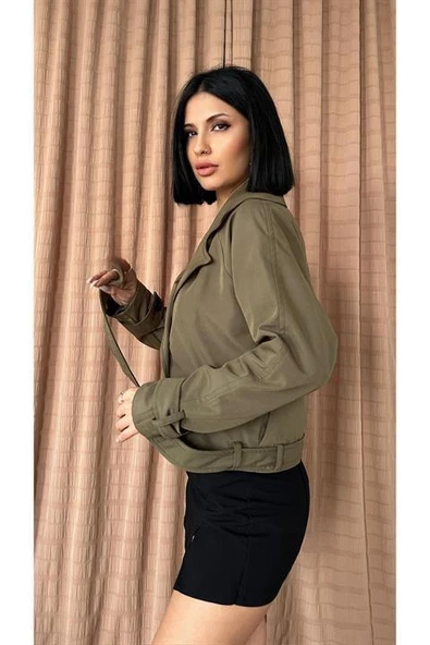 Kemerli Kısa Trençkot - 3