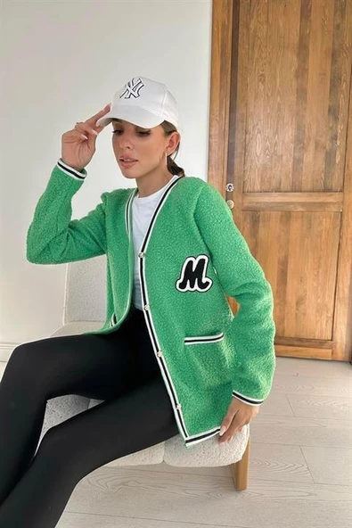 Şeritli Bukle Hırka - 4