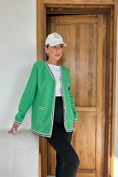 Şeritli Bukle Hırka - 3