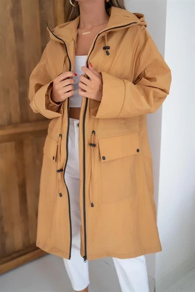 Askı Detaylı Trençkot - Resim 6