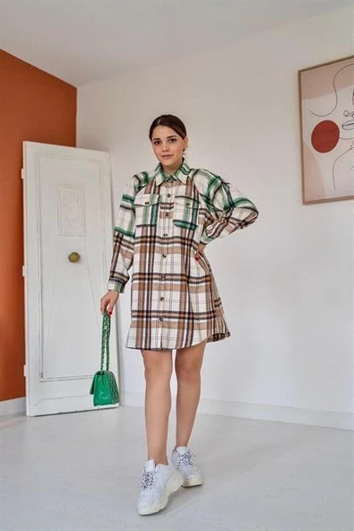 Oduncu Gömlek Elbise - 3