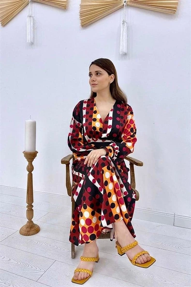 Saten Uzun Elbise - Resim 3