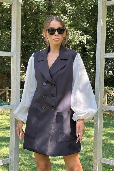 Garnili Ceket Elbise - Resim 5