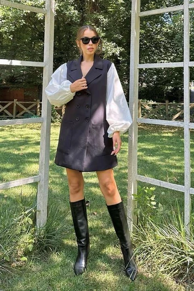 Garnili Ceket Elbise - Resim 3