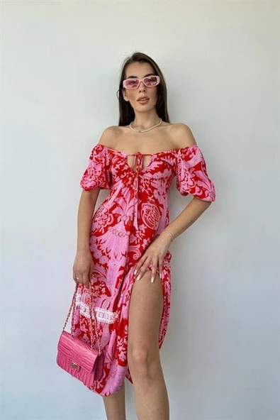 Göğüsten Bağlamalı Elbise - Resim 3