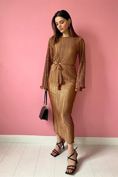 İspanyol Kol Piliseli Elbise - Resim 3