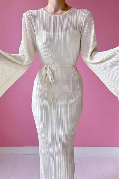 İspanyol Kol Piliseli Elbise - Resim 3