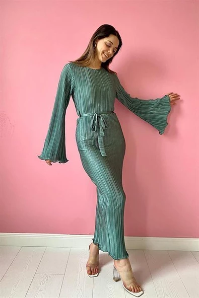 İspanyol Kol Piliseli Elbise - Resim 3