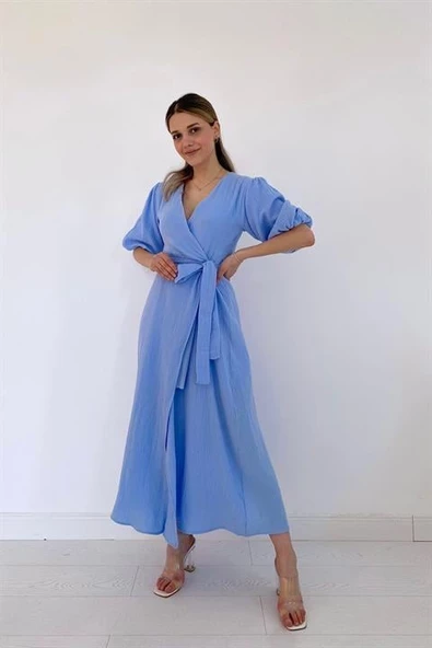 Kuşaklı Müslin Elbise - Resim 2