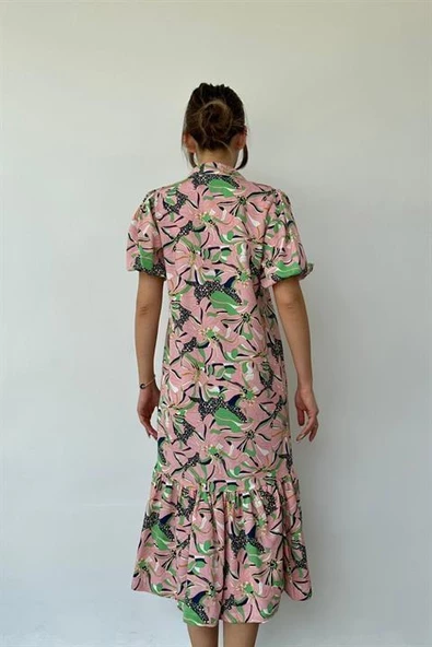 Kemerli GömlekYaka Elbise - Resim 3