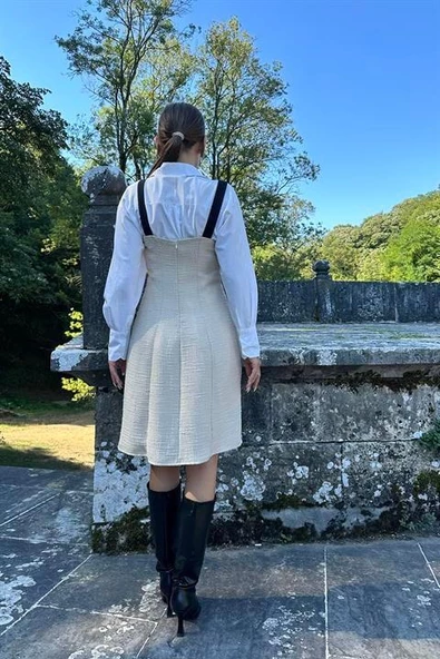 Süs Cepli Askılı Elbise - Resim 7