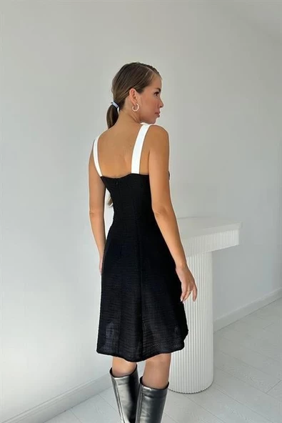 Süs Cepli Askılı Elbise - Resim 7