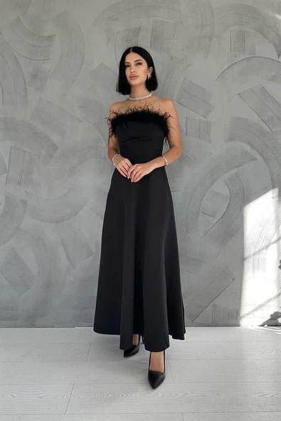 Straplez Midi Elbise