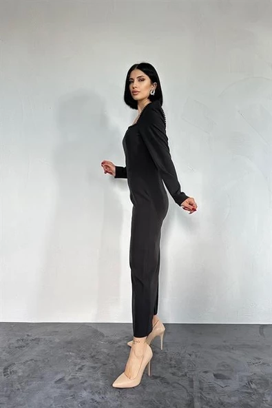 İnci Vatkalı Elbise - Resim 4