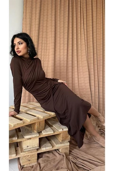 Ön Ek Parça Detaylı Elbise - Resim 2